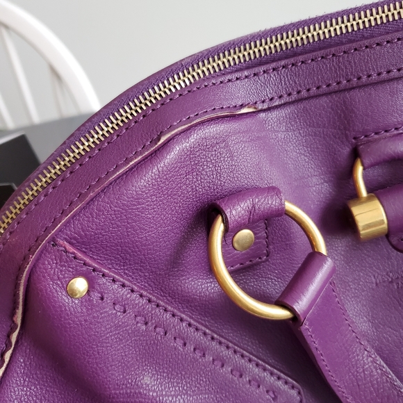 SOLD ⚜ Yves Saint Laurent purple leather Muse bag - Picture 3 of 8